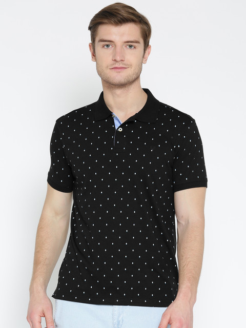 

Allen Solly Men Black Printed Polo Collar T-shirt