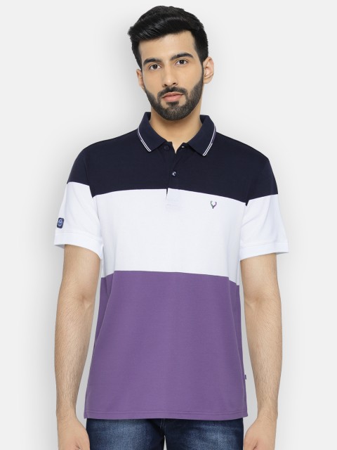 

Solly Sport Men Purple & White Colourblocked Polo Collar T-shirt