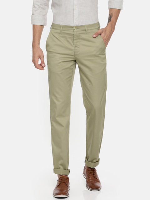 

ColorPlus Men Beige Regular Fit Solid Regular Trousers