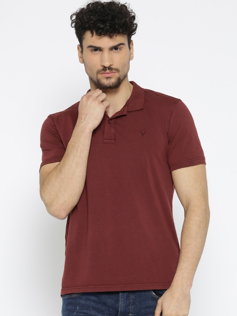 

Allen Solly Sport Men Maroon Solid Polo Collar T-shirt