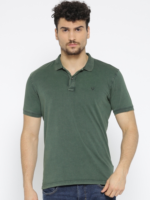 

Solly Jeans Co. Men Green Solid Polo Collar T-shirt