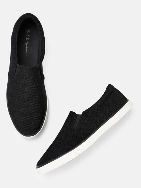 

Mast & Harbour Men Black Slip-On Sneakers