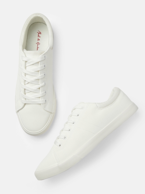 

Mast & Harbour Men White Solid Sneakers