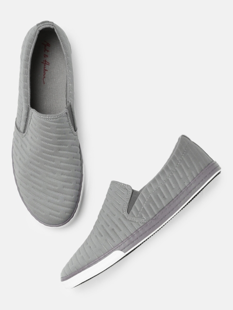 

Mast & Harbour Men Grey Slip-On Sneakers