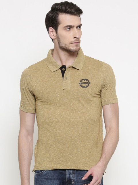 

Slub Men Green Slim Fit Solid Polo Collar T-shirt
