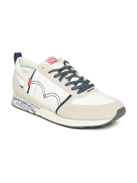 

Levis Men Off-White & Beige Sneakers