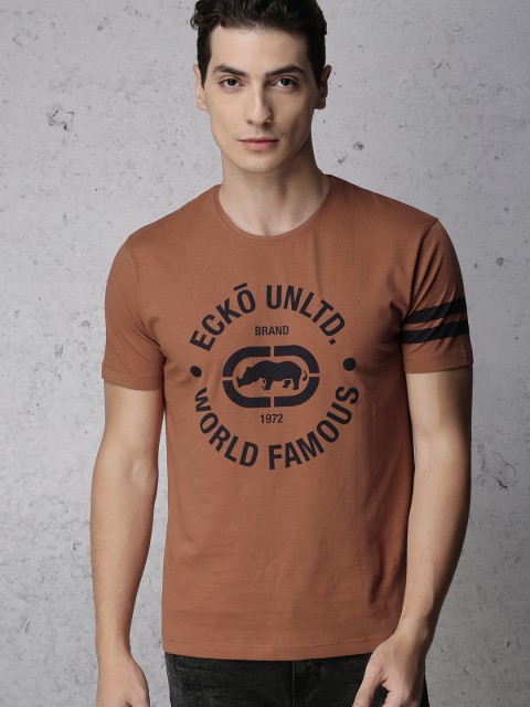

Ecko Unltd Men Brown Printed Round Neck T-shirt