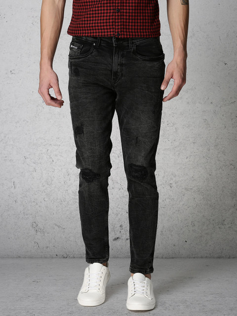 

Ecko Unltd Men Black Slim Fit Mid-Rise Mildly Distressed Stretchable Jeans
