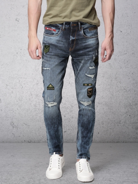 

Ecko Unltd Men Blue Tapered Fit Mid-Rise Mildly Distressed Stretchable Jeans