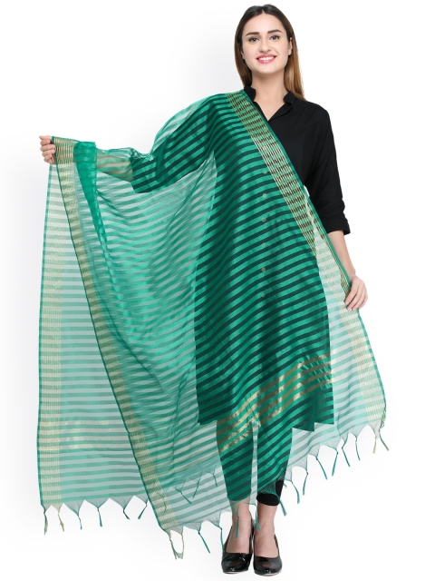 

Aksara Green & Green Striped Dupatta