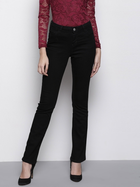 

DOROTHY PERKINS Women Black Boot Cut Mid-Rise Clean Look Stretchable Jeans