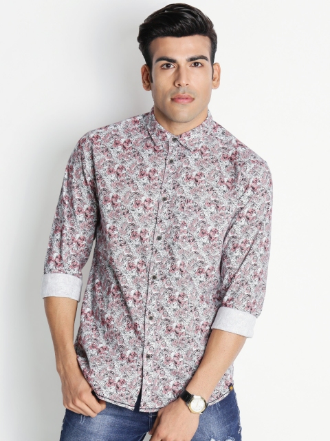 

Urban Ranger by pantaloons Men Red & Off-White Slim Fit Printed Casual Shirt