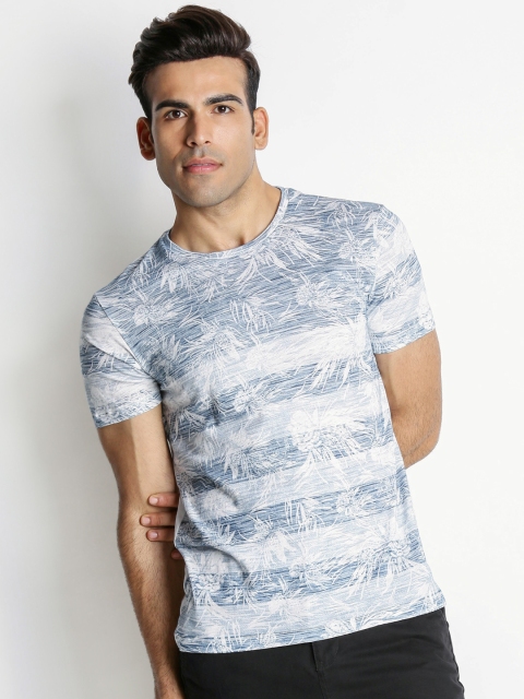 

Urban Ranger by pantaloons Men Blue Printed Round Neck T-shirt