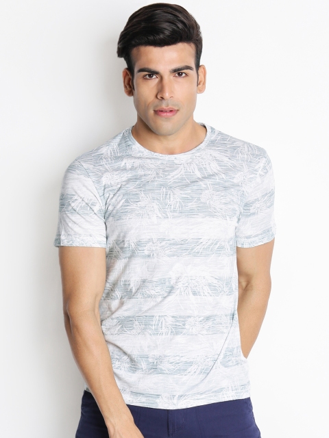 

Urban Ranger by pantaloons Men Grey Printed Round Neck Pure Cotton T-shirt