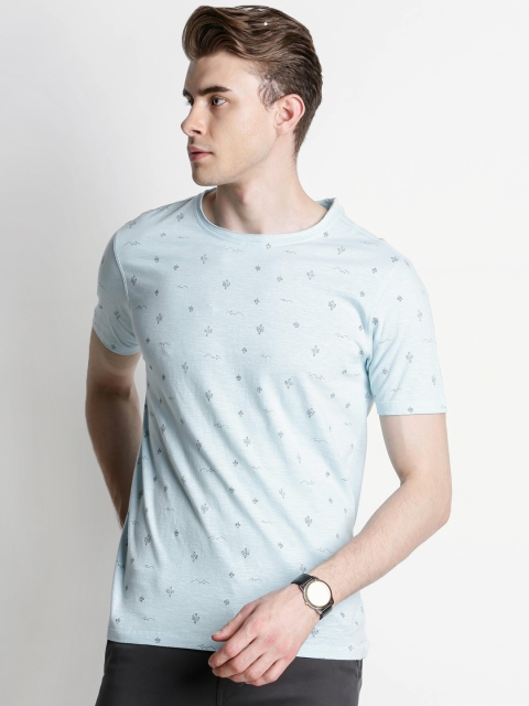 

Urban Ranger by pantaloons Men Blue Printed Round Neck T-shirt
