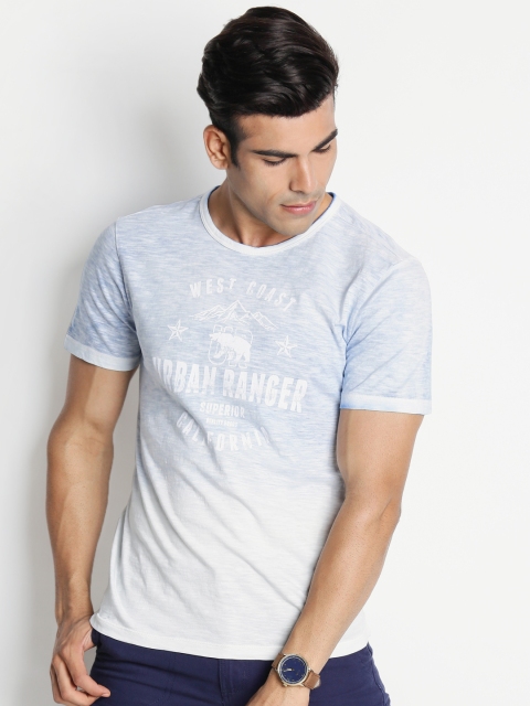 

Urban Ranger by pantaloons Men Blue Printed Round Neck T-shirt