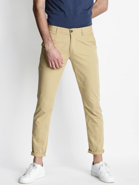 

Spiritus by pantaloons Men Khaki Urban Slim Fit Solid Regular Trousers