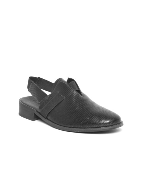 

Vero Moda Women Black Textured Mules
