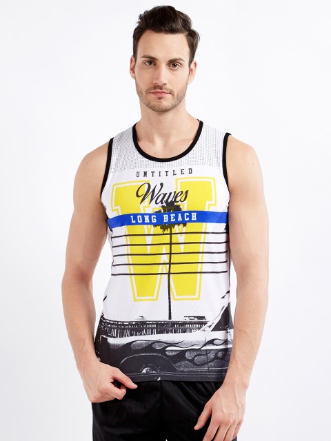 

Maniac Men White Printed Round Neck T-shirt