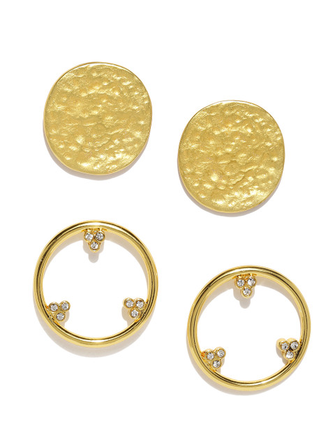 

Estelle by Nitya Set of 2 Oversized Stud Earrings, Gold