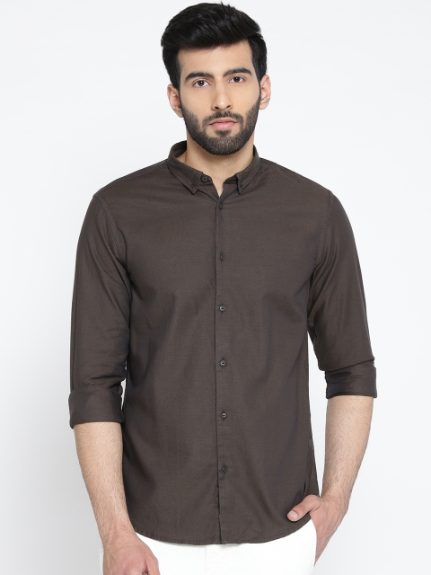 

Blackberrys Men Coffee Brown Slim Fit Solid Casual Shirt