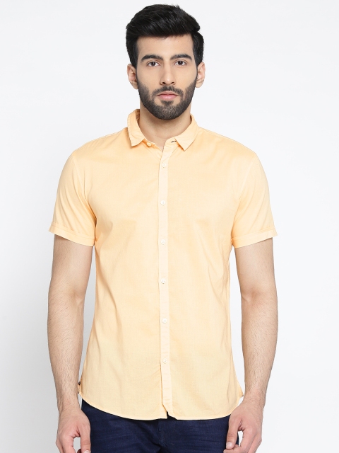 

Blackberrys Men Yellow Trim Regular Fit Solid Casual Shirt