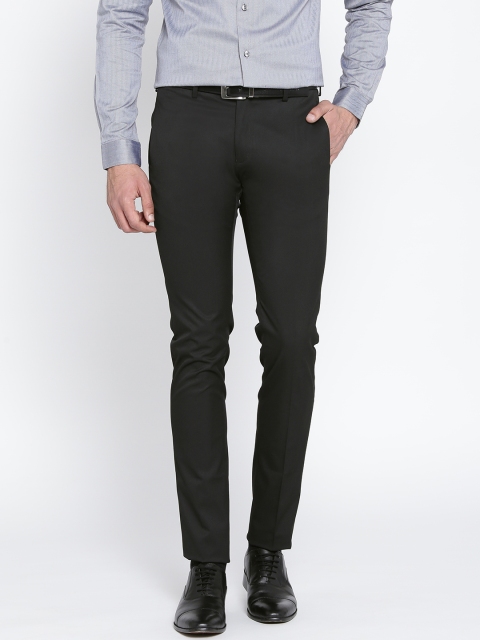

Blackberrys Men Black Regular Fit Solid Formal Trousers