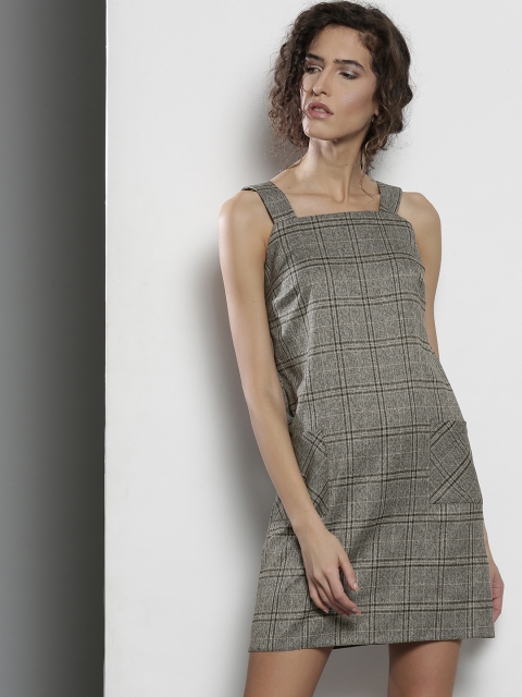 

DOROTHY PERKINS Women Grey Checked Sheath Dress