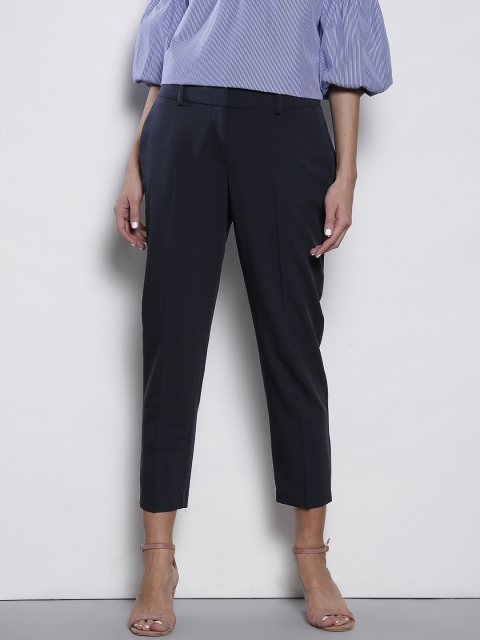 

DOROTHY PERKINS Women Navy Blue Solid Formal Trousers