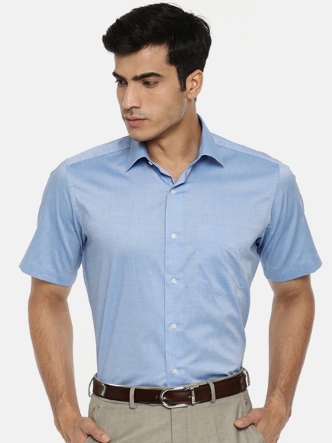 

Van Heusen Men Blue Regular Fit Solid Formal Shirt