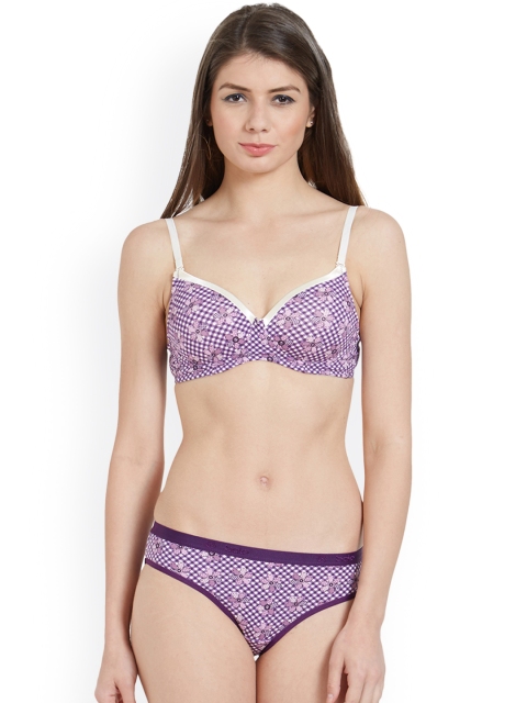 

Soie Purple Printed Lingerie set SET CB-104PATCH WORK
