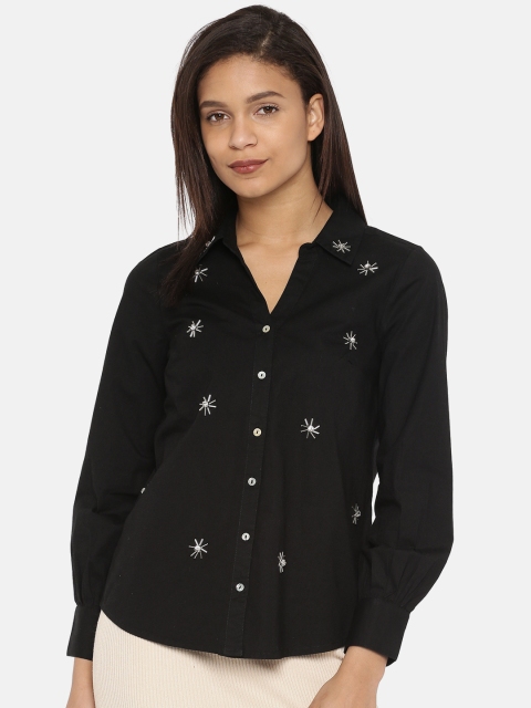 

Vero Moda Women Black Regular Fit Self-Design Casual Shirt