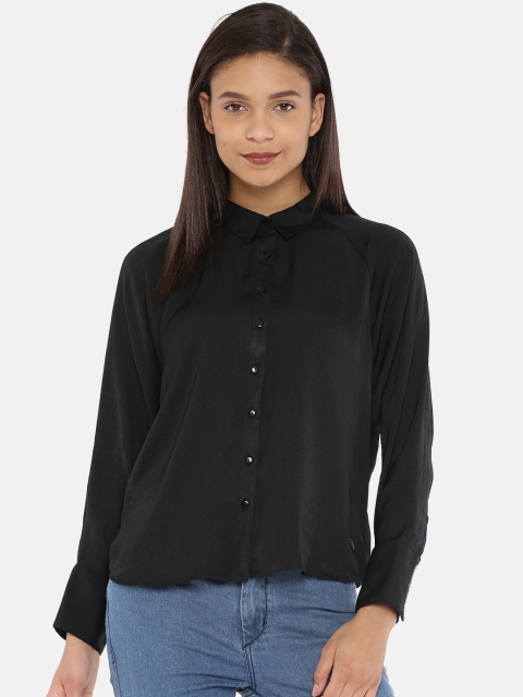 

Vero Moda Women Black Regular Fit Solid Casual Shirt