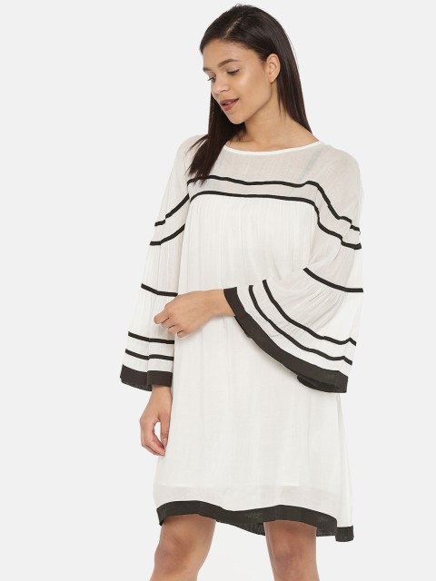 

Vero Moda Women White Solid A-Line Dress