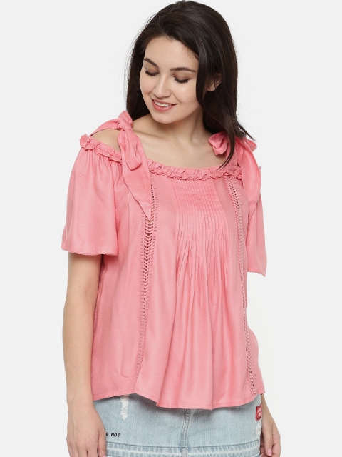 

Vero Moda Women Coral Pink Solid Top