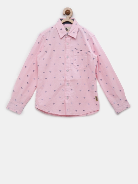 

Flying Machine Boys Pink Regular Fit Solid Casual Shirt