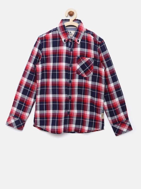 

Flying Machine Boys Red Regular Fit Checked Casual Shirt