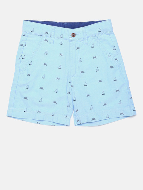 

Flying Machine Boys Blue Printed Regular Fit Shorts