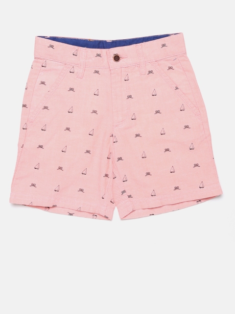 

Flying Machine Boys Pink Printed Regular Fit Shorts