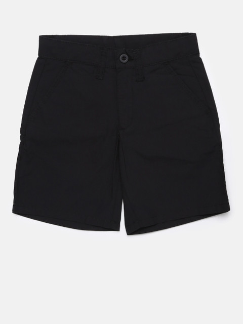 

Flying Machine Boys Black Solid Regular Fit Shorts