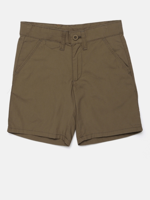

Flying Machine Boys Olive Green Solid Regular Fit Shorts