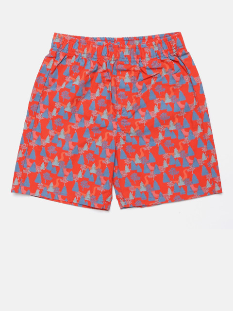 

Flying Machine Boys Coral Orange & Blue Printed Boxers FKST5152