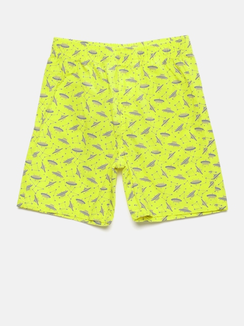 

Flying Machine Boys Yellow Printed Regular Fit Lounge Shorts