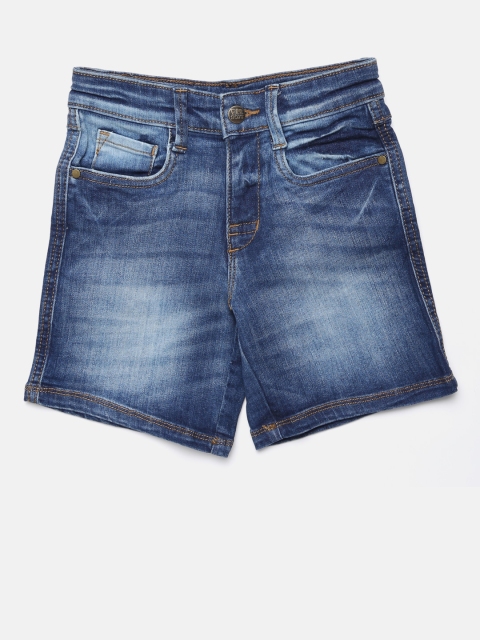 

Flying Machine Boys Blue Solid Regular Fit Denim Shorts