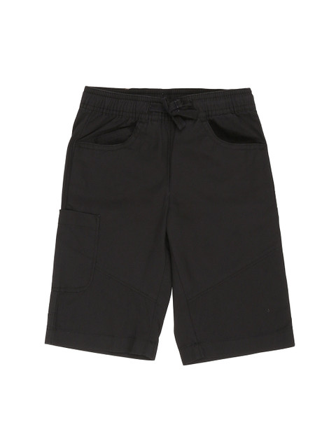 

Flying Machine Boys Black Solid Slim Fit Regular Shorts