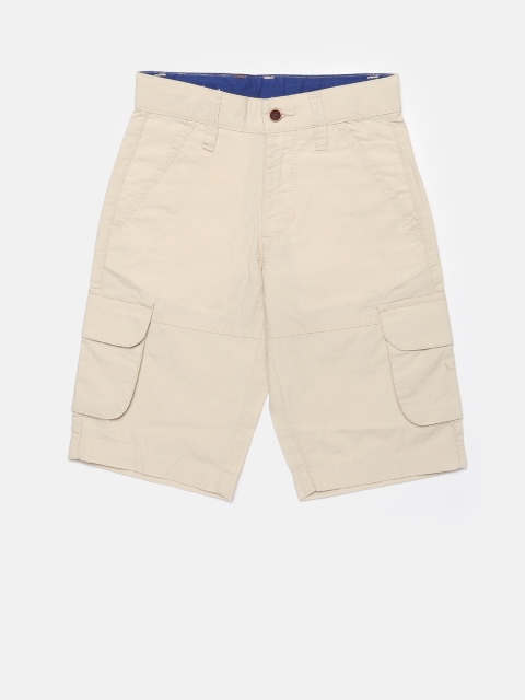 

Flying Machine Boys Beige Solid JAMAICAN Cargo Shorts