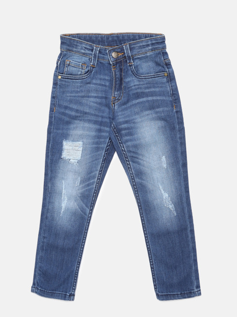 

Flying Machine Boys Blue Skinny Fit Mid-Rise Mildly Distressed Jeans