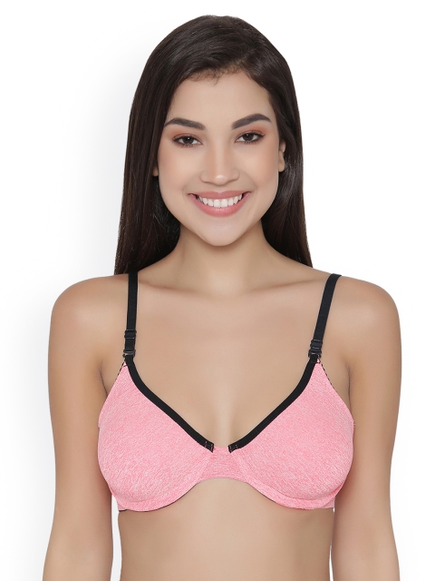 

Clovia Pink Solid Underwired Non Padded T-shirt Bra BR1006P22