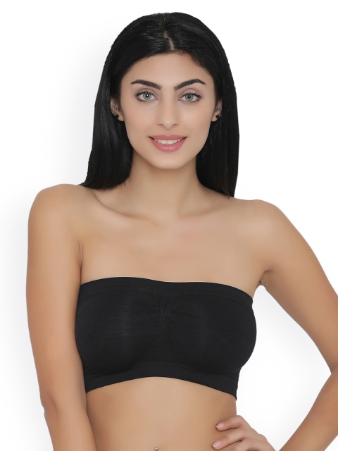 

Clovia Black Solid Non-Wired Non Padded Bandeau Bra AC0059P13