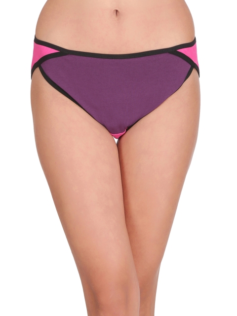 

Clovia Women Purple and Pink Colourblocked Bikini Briefs PN2015P15